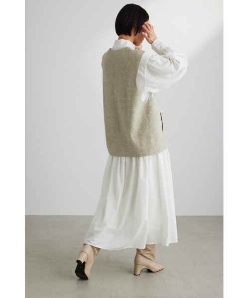 STYLEMIXER(スタイルミキサー)の「2ピースベストレイヤードワンピース(ワンピース・レディース・カーキ/ホワイト・SMALL/MEDIUM)」の7枚目の写真