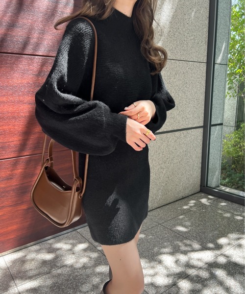 Ambre Ciel(アンブルシエル)の「ニットセットワンピース/【WEB/EC限定商品】(ワンピース・レディース・ブラック/ベージュ/アイボリー・FREE)」の3枚目の写真