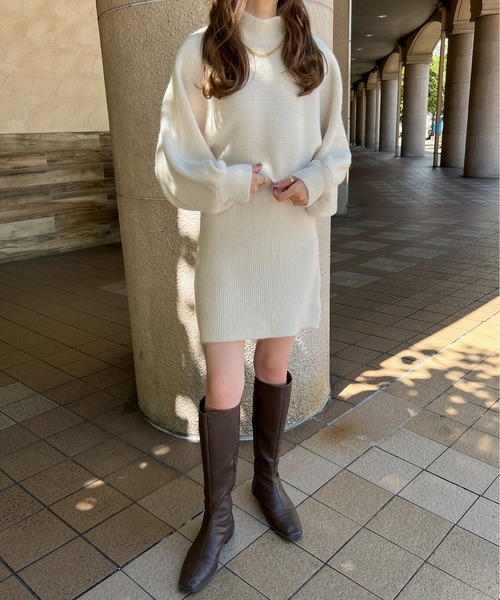 Ambre Ciel(アンブルシエル)の「ニットセットワンピース/【WEB/EC限定商品】(ワンピース・レディース・ブラック/ベージュ/アイボリー・FREE)」の8枚目の写真