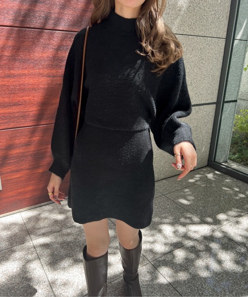 Ambre Ciel(アンブルシエル)の「ニットセットワンピース/【WEB/EC限定商品】(ワンピース・レディース・ブラック/ベージュ/アイボリー・FREE)」の10枚目の写真