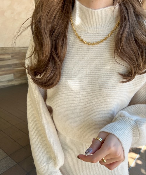 Ambre Ciel(アンブルシエル)の「ニットセットワンピース/【WEB/EC限定商品】(ワンピース・レディース・ブラック/ベージュ/アイボリー・FREE)」の6枚目の写真