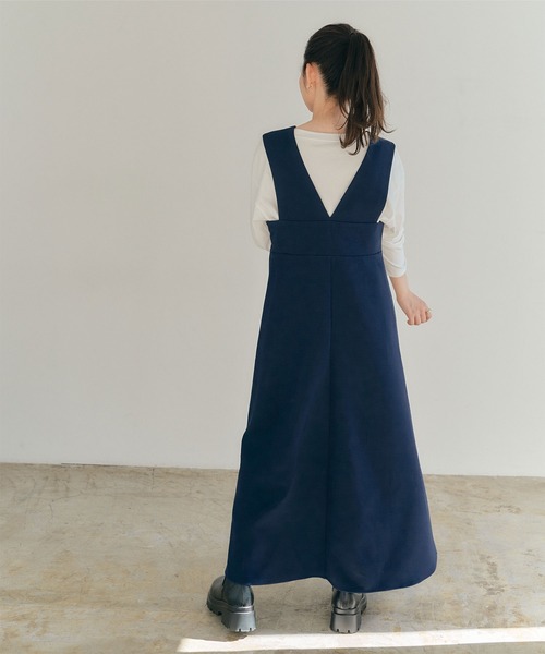 titivate(ティティベイト)の「ウエスト切替フレアジャンパースカート(ワンピース・レディース・ネイビー/チャコール/アイボリー・S/M/L)」の14枚目の写真