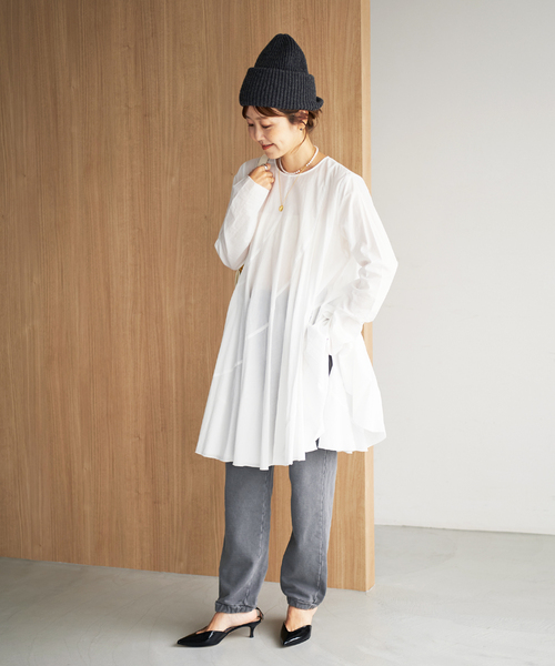 plage（プラージュ）の「Diagonal Tunic ブラウス（シャツ/ブラウス・レディース・ホワイト/ブルー系その他/ブラック・FREE）」の13枚目の写真