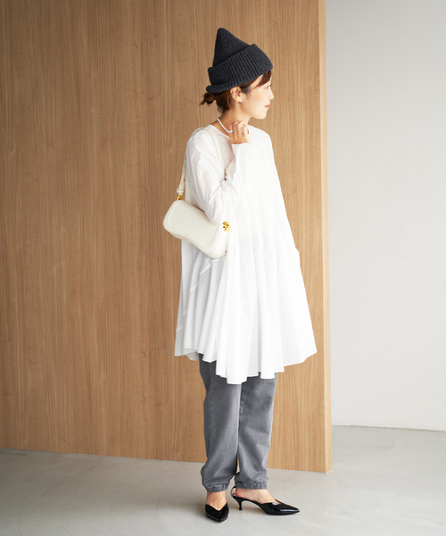 plage（プラージュ）の「Diagonal Tunic ブラウス（シャツ/ブラウス・レディース・ホワイト/ブルー系その他/ブラック・FREE）」の14枚目の写真