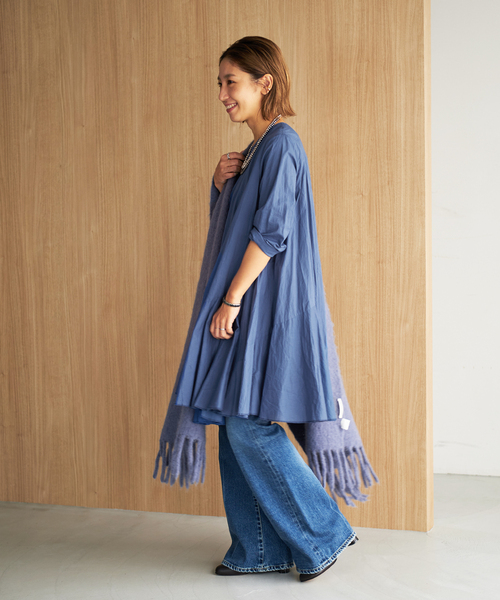 plage（プラージュ）の「Diagonal Tunic ブラウス（シャツ/ブラウス・レディース・ホワイト/ブルー系その他/ブラック・FREE）」の21枚目の写真