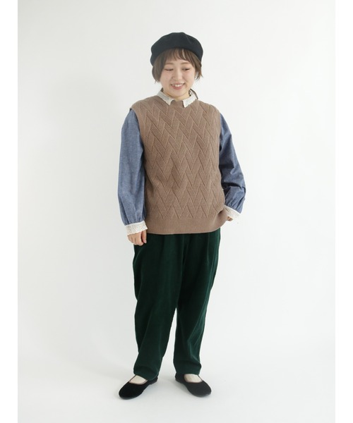 Samansa Mos2（サマンサ モスモス）の「細コーデュロイテーパードパンツ（その他パンツ・レディース・ダークブラウン/オレンジ/ブルー/グリーン/キナリ・ﾌﾘ-）」の10枚目の写真