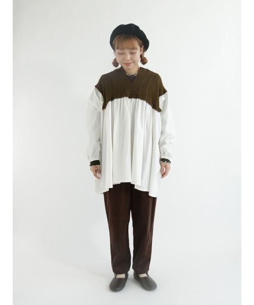 Samansa Mos2（サマンサ モスモス）の「細コーデュロイテーパードパンツ（その他パンツ・レディース・ダークブラウン/オレンジ/ブルー/グリーン/キナリ・ﾌﾘ-）」の7枚目の写真