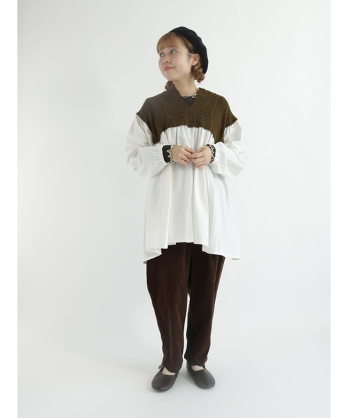 Samansa Mos2（サマンサ モスモス）の「細コーデュロイテーパードパンツ（その他パンツ・レディース・ダークブラウン/オレンジ/ブルー/グリーン/キナリ・ﾌﾘ-）」の8枚目の写真