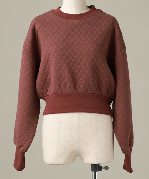 Cheek（チーク）の「キルティングクロップドプルオーバー（スウェット・レディース・チャコールグレー/ブラウン/ワインレッド・MEDIUM）」の7枚目の写真