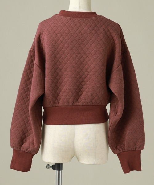 Cheek（チーク）の「キルティングクロップドプルオーバー（スウェット・レディース・チャコールグレー/ブラウン/ワインレッド・MEDIUM）」の9枚目の写真