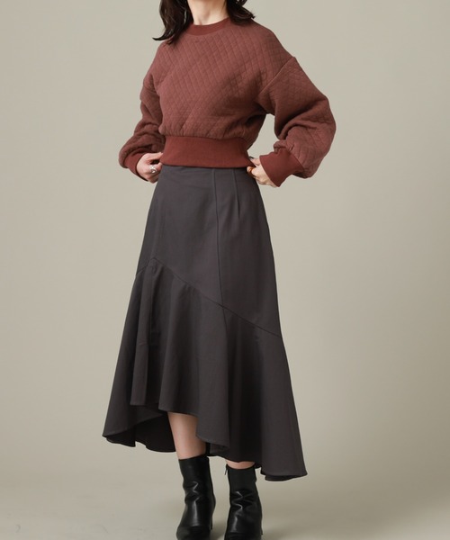 Cheek（チーク）の「キルティングクロップドプルオーバー（スウェット・レディース・チャコールグレー/ブラウン/ワインレッド・MEDIUM）」の19枚目の写真