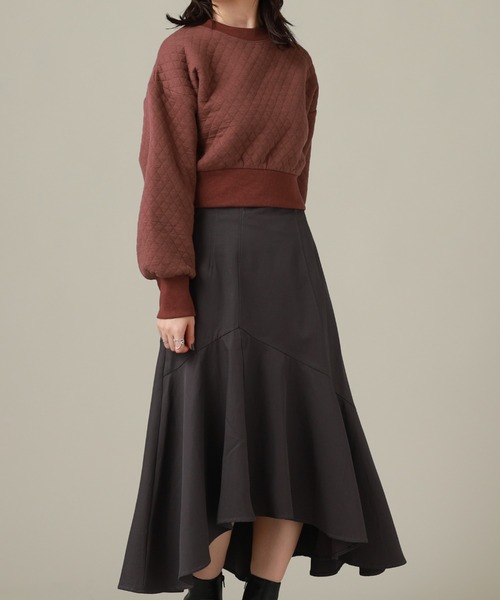 Cheek（チーク）の「キルティングクロップドプルオーバー（スウェット・レディース・チャコールグレー/ブラウン/ワインレッド・MEDIUM）」の17枚目の写真