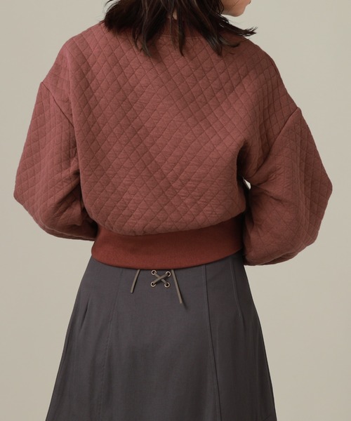 Cheek（チーク）の「キルティングクロップドプルオーバー（スウェット・レディース・チャコールグレー/ブラウン/ワインレッド・MEDIUM）」の11枚目の写真