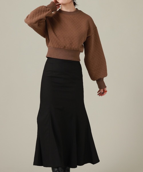 Cheek（チーク）の「キルティングクロップドプルオーバー（スウェット・レディース・チャコールグレー/ブラウン/ワインレッド・MEDIUM）」の12枚目の写真