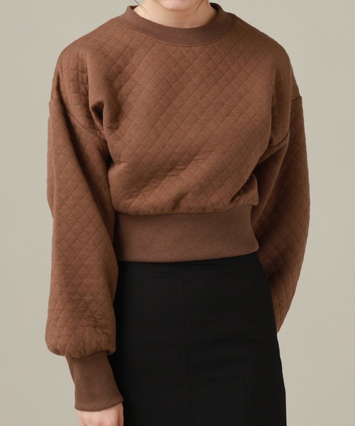Cheek（チーク）の「キルティングクロップドプルオーバー（スウェット・レディース・チャコールグレー/ブラウン/ワインレッド・MEDIUM）」の8枚目の写真