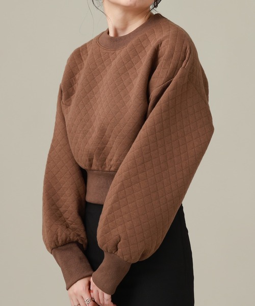 Cheek（チーク）の「キルティングクロップドプルオーバー（スウェット・レディース・チャコールグレー/ブラウン/ワインレッド・MEDIUM）」の14枚目の写真
