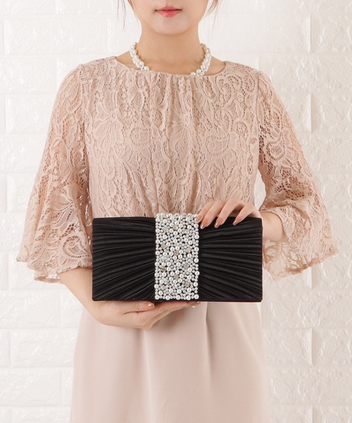 Lace Ladies（レースレディース）の「パールビジュー2wayクラッチバッグ（クラッチバッグ・レディース・ブラック/ネイビー/ベージュ/シルバー・FREE）」の12枚目の写真