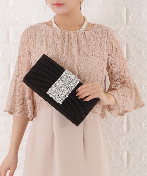 Lace Ladies（レースレディース）の「パールビジュー2wayクラッチバッグ（クラッチバッグ・レディース・ブラック/ネイビー/ベージュ/シルバー・FREE）」の5枚目の写真