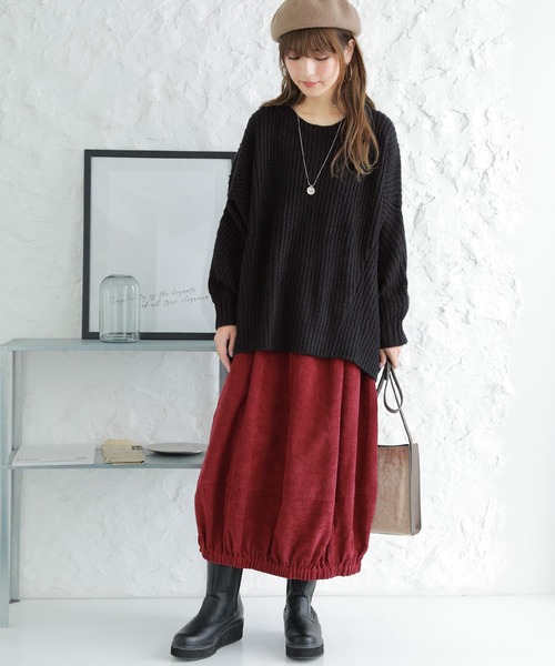 osharewalker(オシャレウォーカー)の「『モヘヤタッチ変形ニット』(ニット/セーター・レディース・オレンジ/ブラック/パープル/ベージュ・FREE)」の15枚目の写真