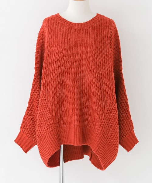 osharewalker(オシャレウォーカー)の「『モヘヤタッチ変形ニット』(ニット/セーター・レディース・オレンジ/ブラック/パープル/ベージュ・FREE)」の18枚目の写真