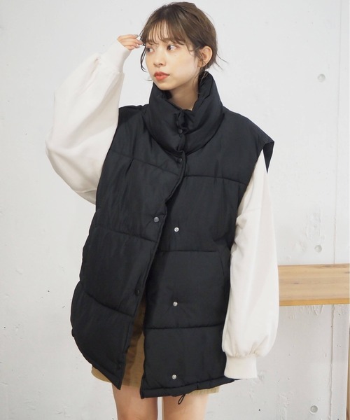 tiptop（ティップトップ）の「ファイバーダウンオーバーベスト（ダウンベスト・レディース・アイボリー/ブラック・FREE）」の7枚目の写真