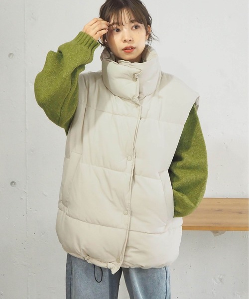 tiptop（ティップトップ）の「ファイバーダウンオーバーベスト（ダウンベスト・レディース・アイボリー/ブラック・FREE）」の11枚目の写真