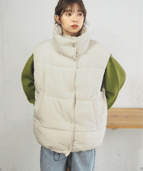 tiptop（ティップトップ）の「ファイバーダウンオーバーベスト（ダウンベスト・レディース・アイボリー/ブラック・FREE）」の12枚目の写真