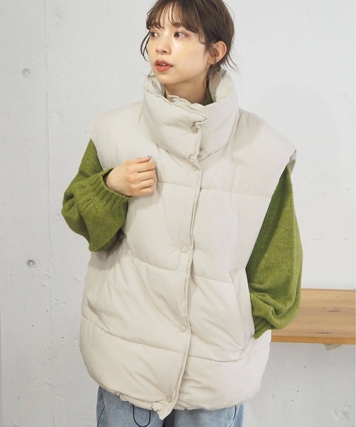 tiptop（ティップトップ）の「ファイバーダウンオーバーベスト（ダウンベスト・レディース・アイボリー/ブラック・FREE）」の13枚目の写真
