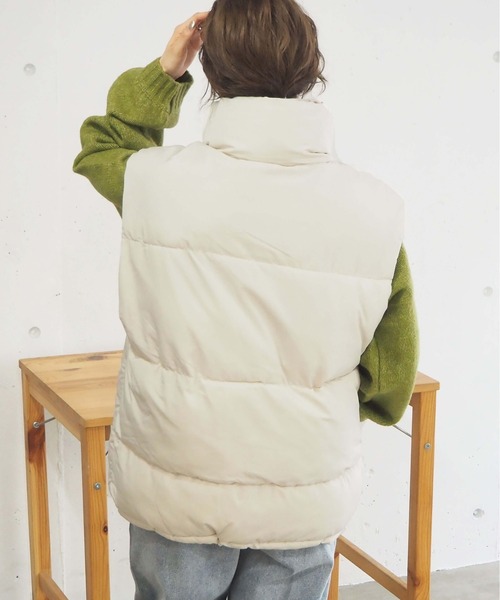 tiptop（ティップトップ）の「ファイバーダウンオーバーベスト（ダウンベスト・レディース・アイボリー/ブラック・FREE）」の14枚目の写真