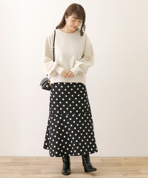 URBAN RESEARCH Sonny Label(アーバンリサーチサニーレーベル)の「ポルカドットトラペーズスカート(スカート・レディース・ブラウン/ブラック・36/38)」の8枚目の写真