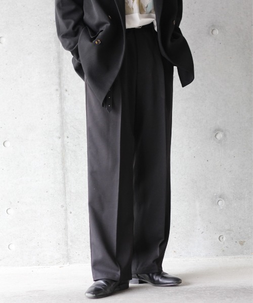 y/m by れぽすけ（イムバイレポスケ）の「センタープレスストレートパンツ（その他パンツ・メンズ・ブラック/オフホワイト・MEDIUM/LARGE）」の16枚目の写真