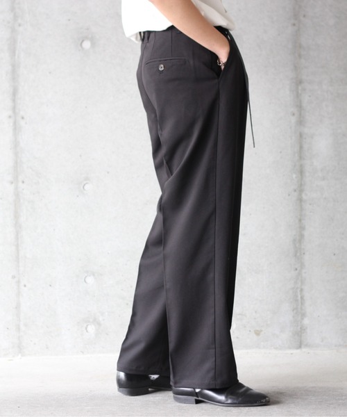 y/m by れぽすけ（イムバイレポスケ）の「センタープレスストレートパンツ（その他パンツ・メンズ・ブラック/オフホワイト・MEDIUM/LARGE）」の22枚目の写真