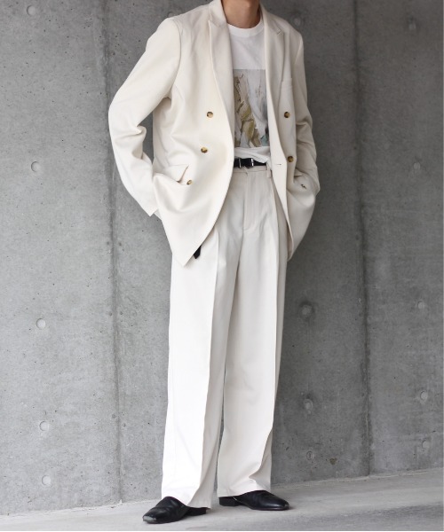 y/m by れぽすけ（イムバイレポスケ）の「センタープレスストレートパンツ（その他パンツ・メンズ・ブラック/オフホワイト・MEDIUM/LARGE）」の12枚目の写真