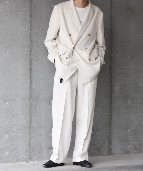 y/m by れぽすけ（イムバイレポスケ）の「センタープレスストレートパンツ（その他パンツ・メンズ・ブラック/オフホワイト・MEDIUM/LARGE）」の13枚目の写真