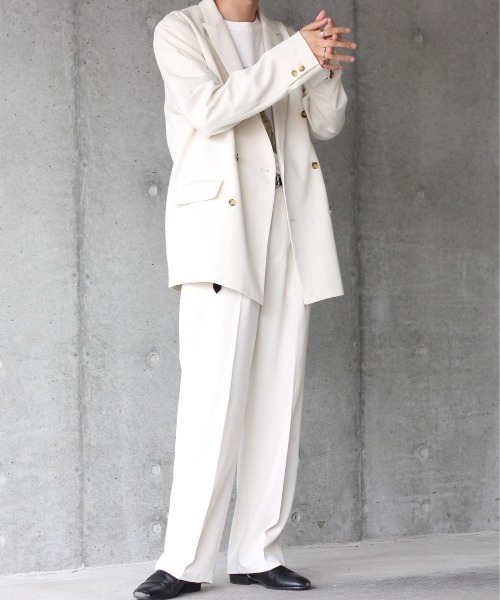 y/m by れぽすけ（イムバイレポスケ）の「センタープレスストレートパンツ（その他パンツ・メンズ・ブラック/オフホワイト・MEDIUM/LARGE）」の15枚目の写真