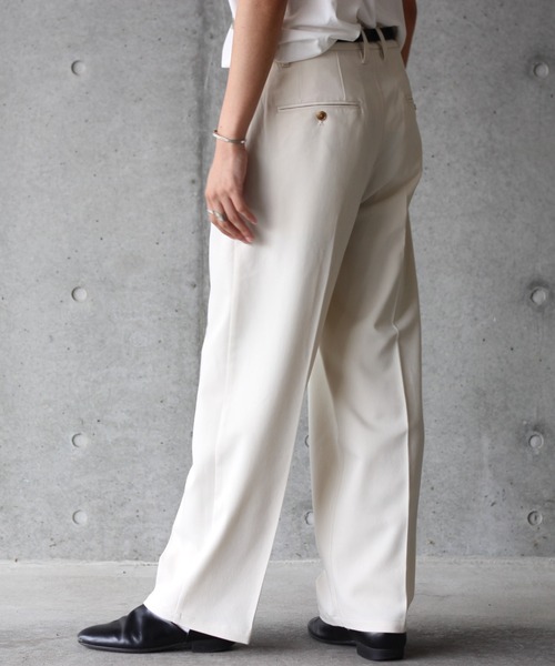 y/m by れぽすけ（イムバイレポスケ）の「センタープレスストレートパンツ（その他パンツ・メンズ・ブラック/オフホワイト・MEDIUM/LARGE）」の7枚目の写真