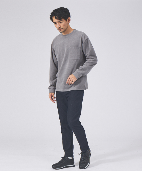 ABAHOUSE GRAY(アバハウスグレイ)の「起毛 スムース クルーネック ロング Tシャツ(Tシャツ/カットソー・メンズ・グレイッシュベージュ/ブラック/ホワイト/ライトグレー/グリーン・46/48)」の19枚目の写真