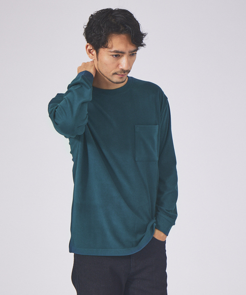 ABAHOUSE GRAY(アバハウスグレイ)の「起毛 スムース クルーネック ロング Tシャツ(Tシャツ/カットソー・メンズ・グレイッシュベージュ/ブラック/ホワイト/ライトグレー/グリーン・46/48)」の15枚目の写真