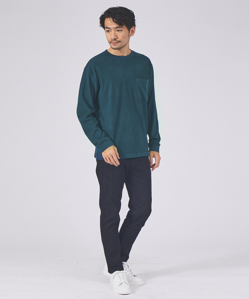 ABAHOUSE GRAY(アバハウスグレイ)の「起毛 スムース クルーネック ロング Tシャツ(Tシャツ/カットソー・メンズ・グレイッシュベージュ/ブラック/ホワイト/ライトグレー/グリーン・46/48)」の14枚目の写真