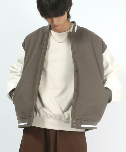 Salong hameu(サロン ハミュー)の「ビッグシルエット フェイクウールスタジャン メンズ レディース ユニセックス(スタジャン・メンズ・ブラック/グリーン/ブラック系その他/グレイッシュベージュ・M/L)」の22枚目の写真