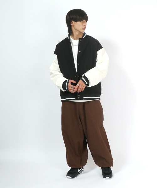 Salong hameu(サロン ハミュー)の「ビッグシルエット フェイクウールスタジャン メンズ レディース ユニセックス(スタジャン・メンズ・ブラック/グリーン/ブラック系その他/グレイッシュベージュ・M/L)」の10枚目の写真