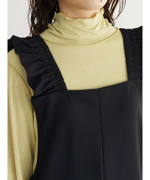 Green Parks(グリーンパークス)の「・novem 9 ラッフルサロペットパンツ(つなぎ/オールインワン・レディース・イエロー/ブラウン/ブラック・FREE)」の7枚目の写真