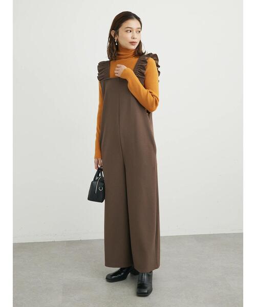 Green Parks(グリーンパークス)の「・novem 9 ラッフルサロペットパンツ(つなぎ/オールインワン・レディース・イエロー/ブラウン/ブラック・FREE)」の14枚目の写真