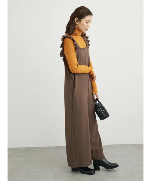 Green Parks(グリーンパークス)の「・novem 9 ラッフルサロペットパンツ(つなぎ/オールインワン・レディース・イエロー/ブラウン/ブラック・FREE)」の16枚目の写真