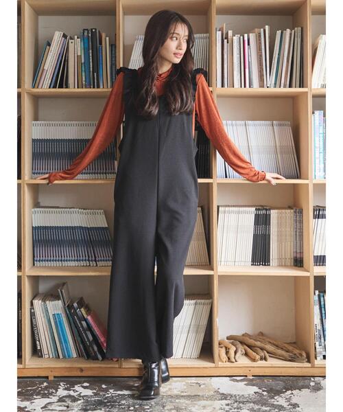 Green Parks(グリーンパークス)の「・novem 9 ラッフルサロペットパンツ(つなぎ/オールインワン・レディース・イエロー/ブラウン/ブラック・FREE)」の18枚目の写真