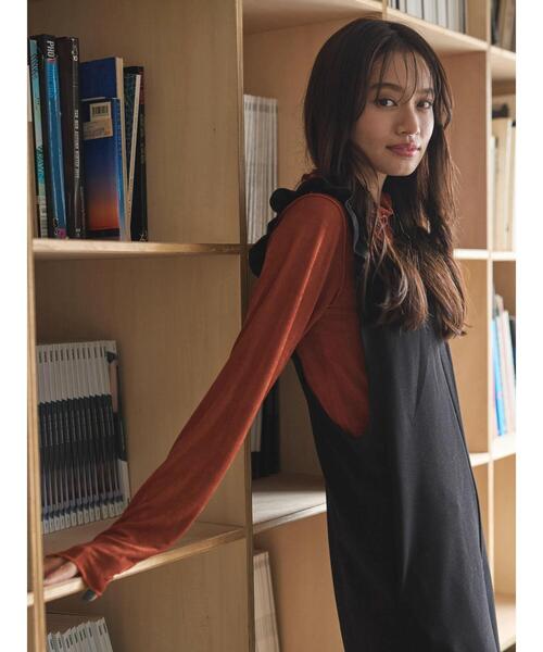 Green Parks(グリーンパークス)の「・novem 9 ラッフルサロペットパンツ(つなぎ/オールインワン・レディース・イエロー/ブラウン/ブラック・FREE)」の20枚目の写真