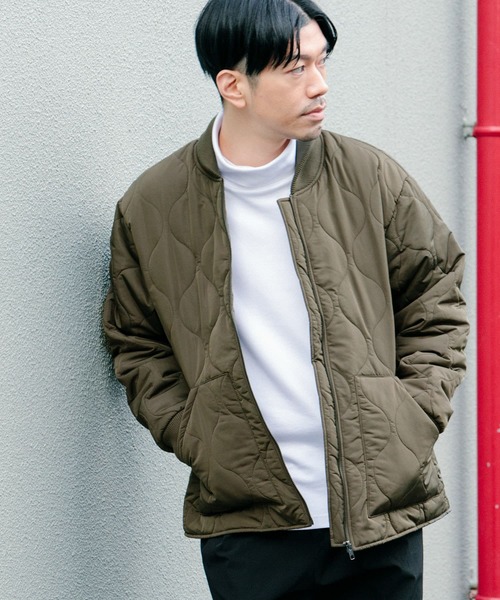 ITEMS URBANRESEARCH（アイテムズ アーバンリサーチ）の「中綿キルティング リブ衿ブルゾン（ブルゾン・メンズ・カーキ/ブラック/ネイビー・LARGE/MEDIUM）」の4枚目の写真