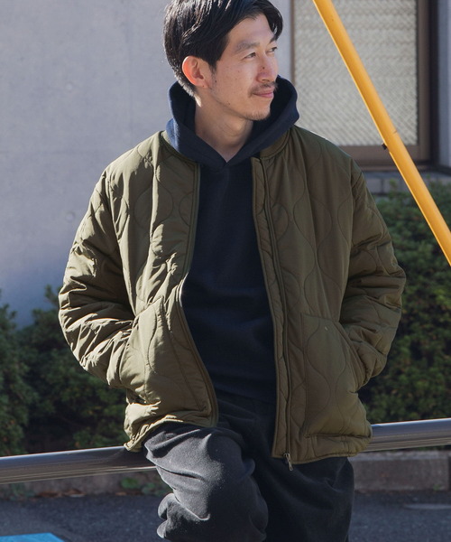 ITEMS URBANRESEARCH（アイテムズ アーバンリサーチ）の「中綿キルティング リブ衿ブルゾン（ブルゾン・メンズ・カーキ/ブラック/ネイビー・LARGE/MEDIUM）」の7枚目の写真