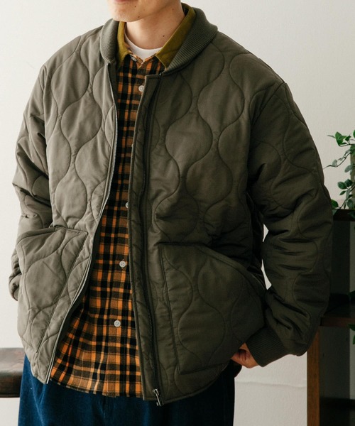 ITEMS URBANRESEARCH（アイテムズ アーバンリサーチ）の「中綿キルティング リブ衿ブルゾン（ブルゾン・メンズ・カーキ/ブラック/ネイビー・LARGE/MEDIUM）」の9枚目の写真