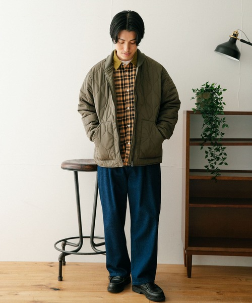 ITEMS URBANRESEARCH（アイテムズ アーバンリサーチ）の「中綿キルティング リブ衿ブルゾン（ブルゾン・メンズ・カーキ/ブラック/ネイビー・LARGE/MEDIUM）」の14枚目の写真